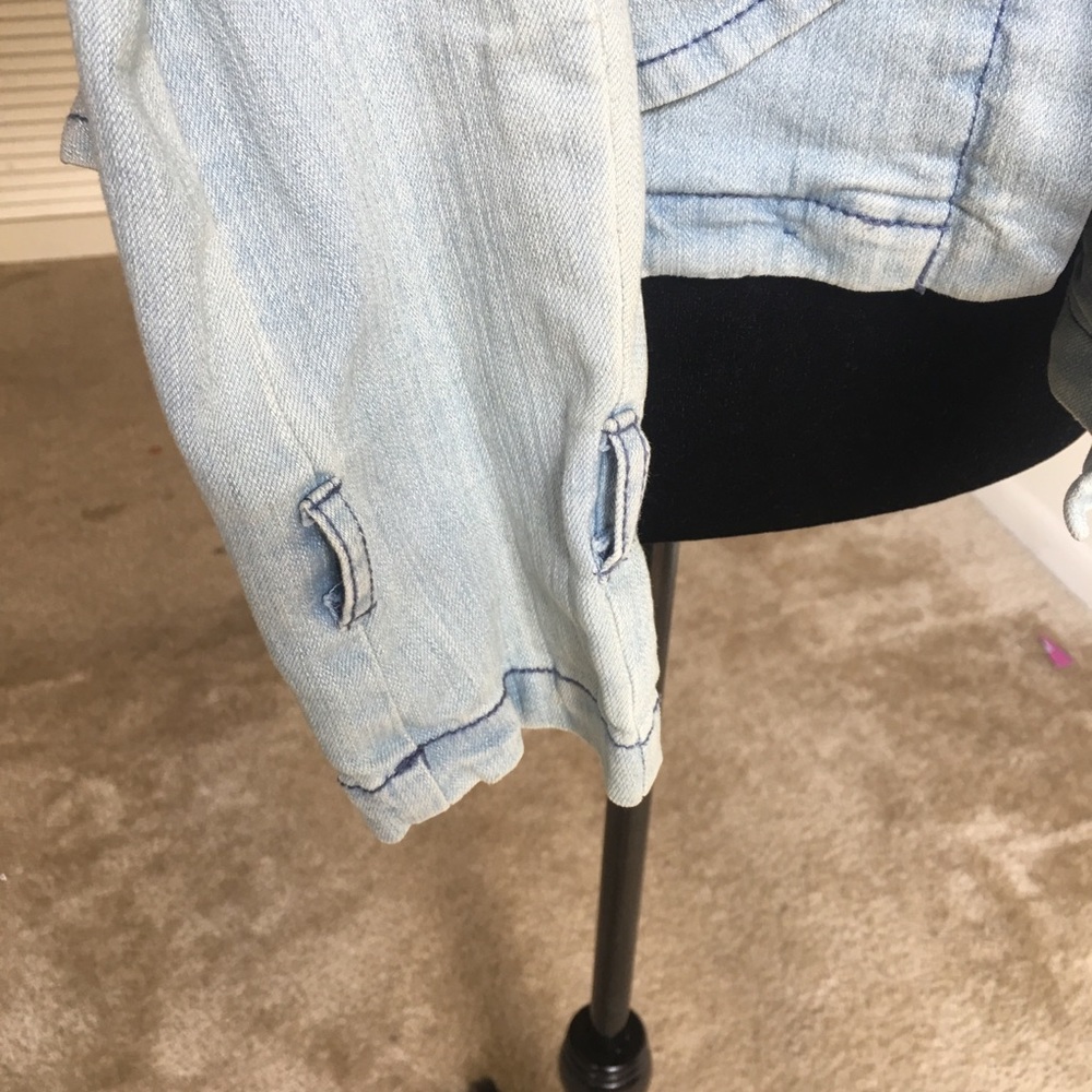 🧵I.N.C. STRETCH DENIM JEAN FRONT RUFFLE JACKET🧵 - Picture 7 of 8